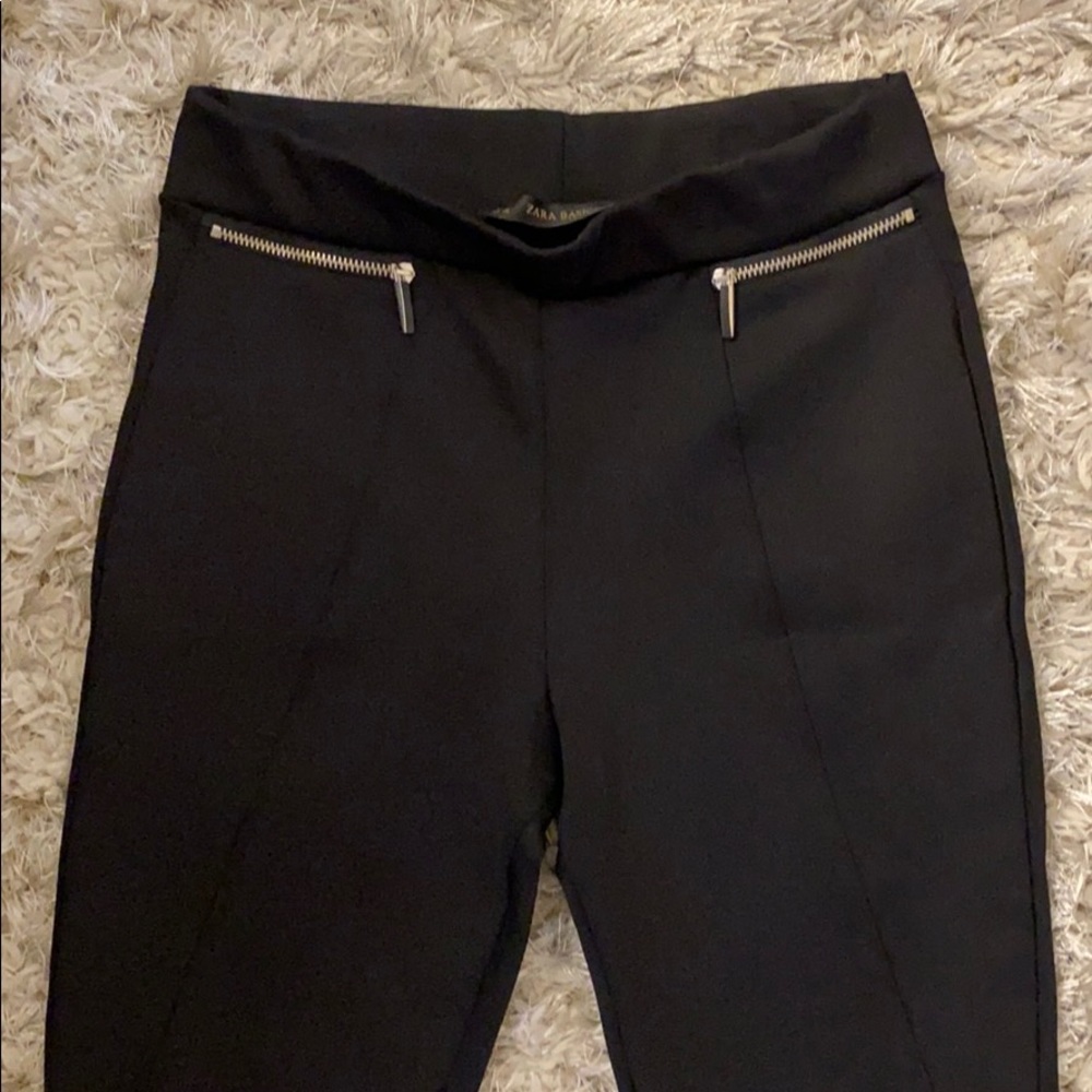 ZARA BASIC BLACK HIGH WAISTED LEGGINGS